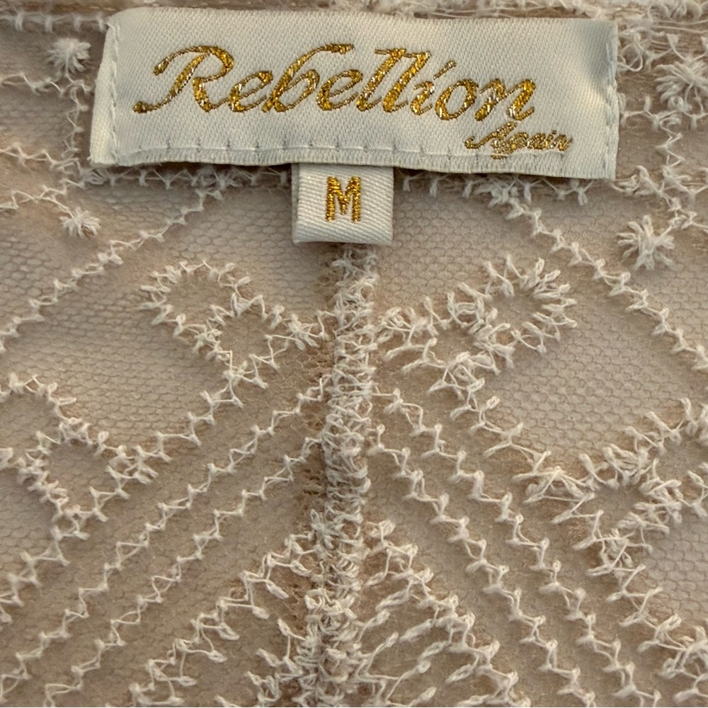 Boho Lace Duster Kimono Rebellious One Ivory Sheer Festival Medium - Picture 7 of 9